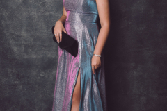 Silver maxi dress with multi chrome effect up to size 10