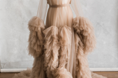 Luxe beige tulle robe, one size