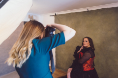 Amberley behind the scenes of a makeover photoshoot