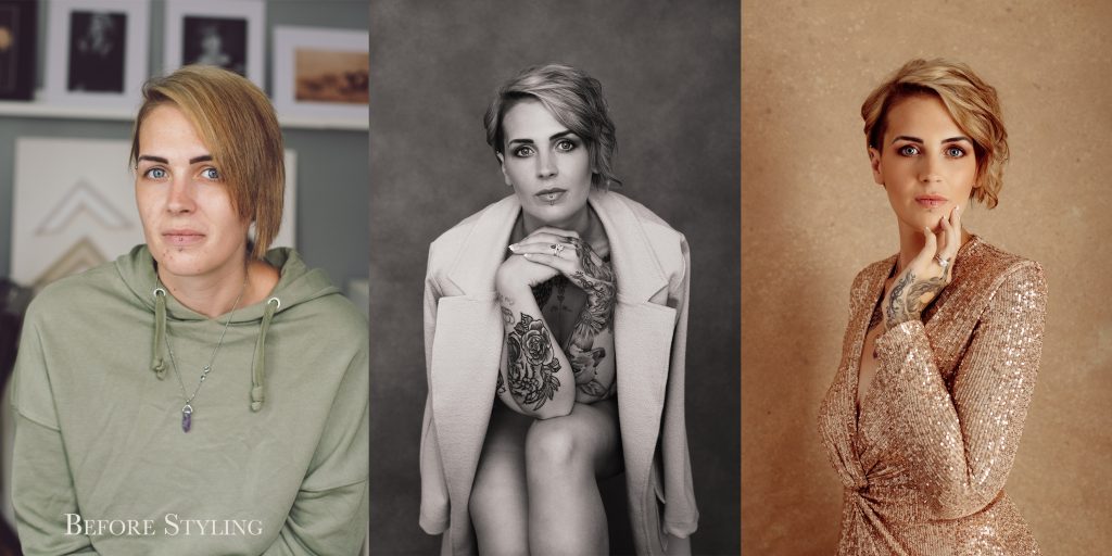 Renata Clarke Portraits, same day transformation before and after
